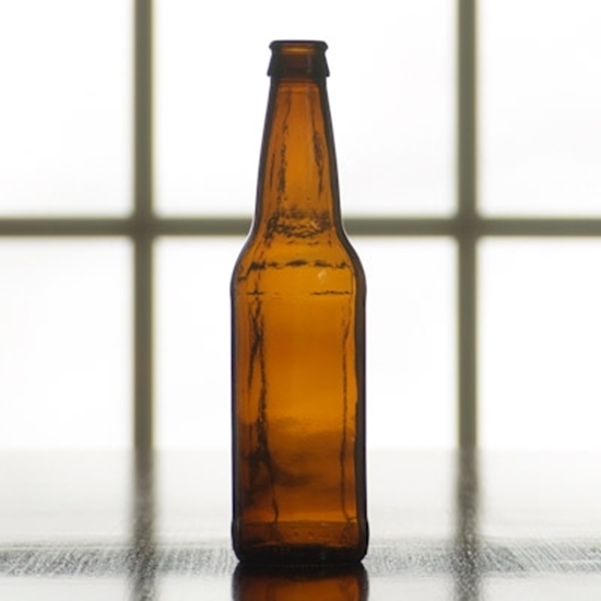 Standard amber longneck 12 ounce bottle for homebrewing