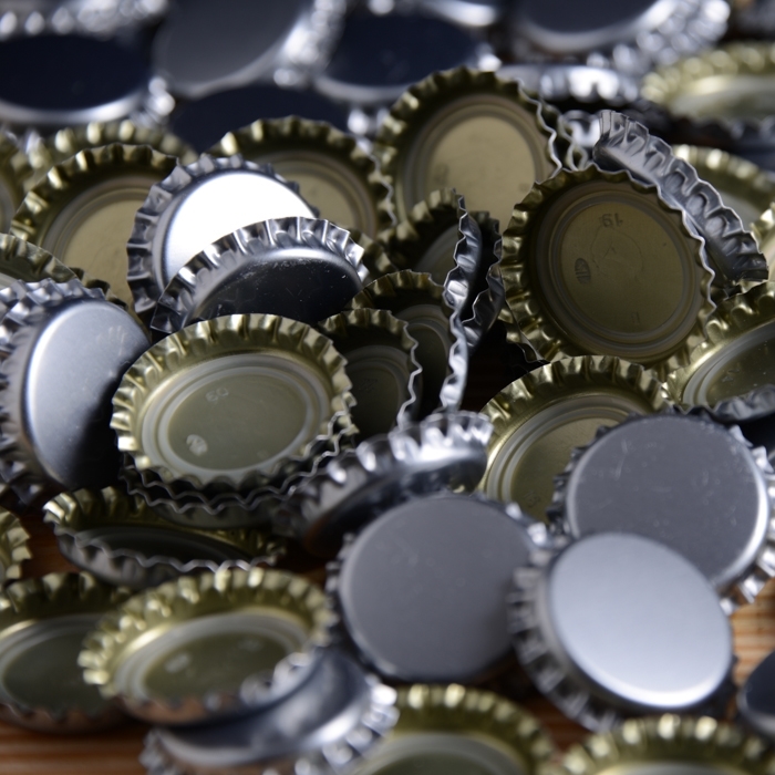 Silver crown bottle caps for bottling homebrews